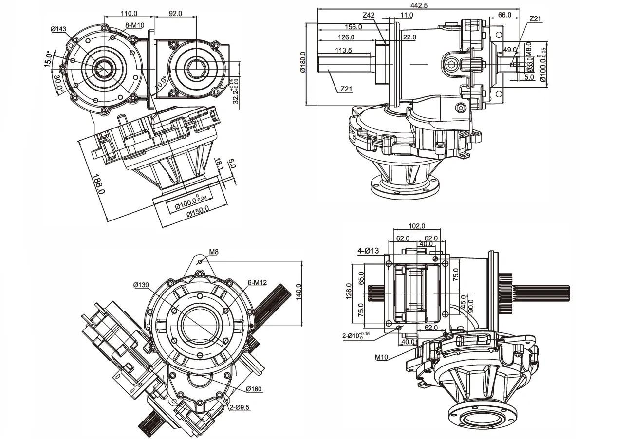 Vietnam-Made Champion Four Disc Speed Reducer Gear Drive Type 3500 for Gearboxes in Forage Harvester and Silage Machine