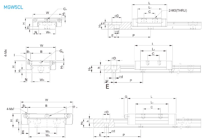 MGW-C MGW-H Series Linear Guideway Guide Rail for CNC Machine Tool Lathe Tariff-free Vietnam Manufactory