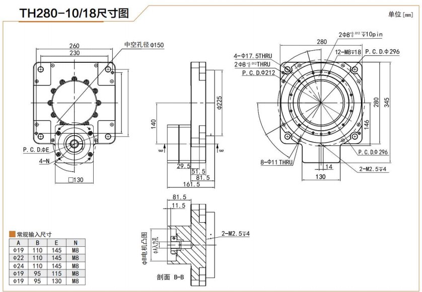 Vietnam Factory TH280 Hollow Rotary Actuator Rotating Platform Table for High Precision Planetary Gearbox