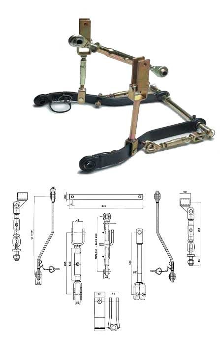 Tractor Front Hitch System Top Link 3 Point Linkage Kit for CAT1 CAT2 Trailer Agricultural Spare Parts Made in Vietnam