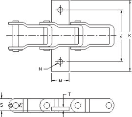 Vietnamese-made Tariff-Free Agricultural Steel Pintle Chain AL667X/AL667XH/AL88XH with KSB Attachment for Transmission Chains