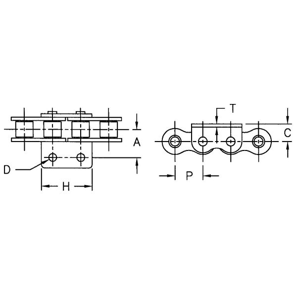 Tariff-free Ansi Standard 35* 40 50 60 80 BENT Two Holes Wa-2 Wk-2 Attachment Roller Chain Made in Vietnam