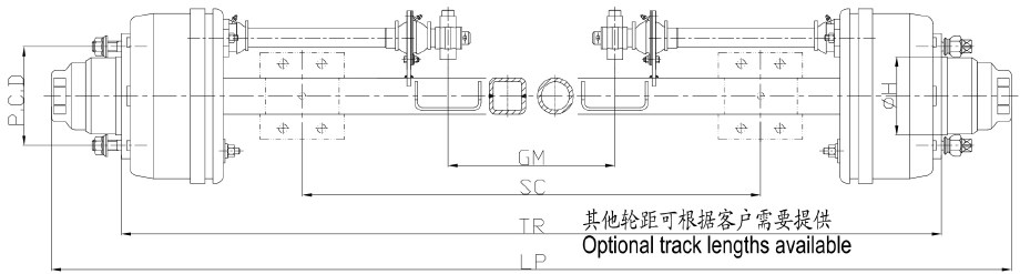 FA5F6 FA4.5F6 Trailer Agricultural Axle With Brake Series for Sale Tariff-free