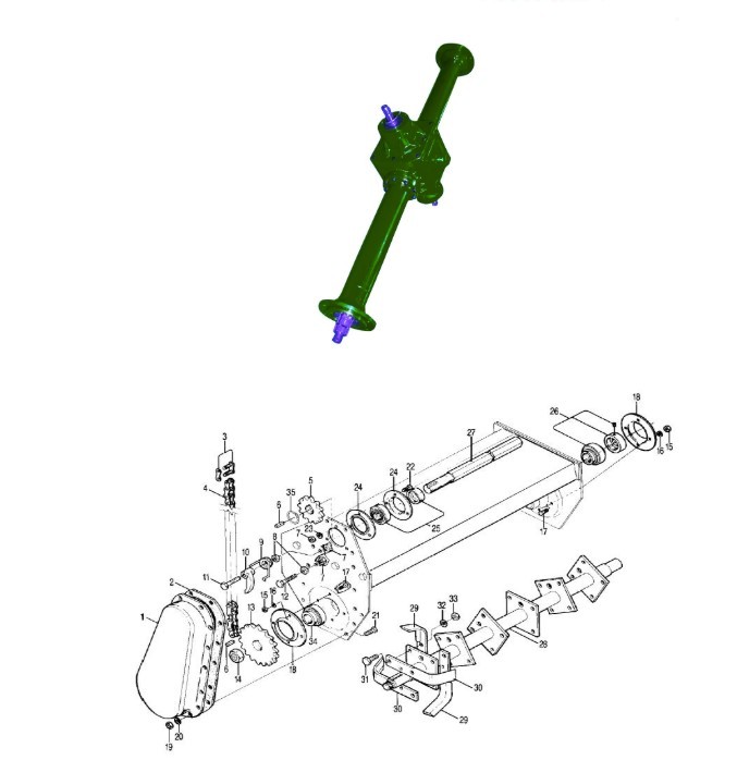 Agricultural 90 Degree Farm Pto Right Angle Tractor Slasher Combined Tiller Rotary Cultivators Gearbox Made in Vietnam