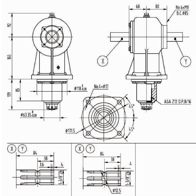 Agricultural 4RC Series 40HP Gearbox for Rotary Mower Made in Vietnam