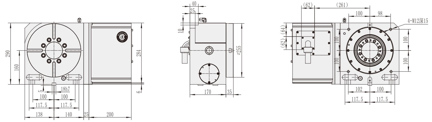 Factory WT-255 Machining Center Accessories Machine Tool X-Y Axis CNC Turntable Rotary Table Made in Vietnam