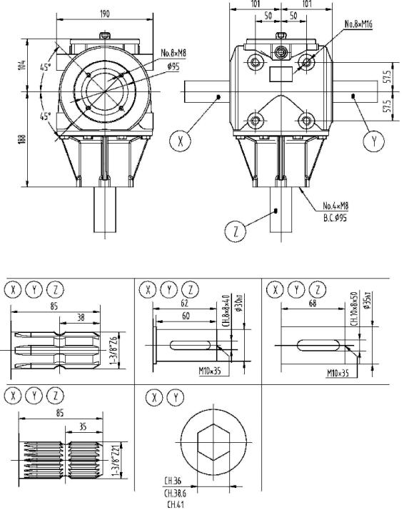 Agricultural 278 Series 60HP Gearbox for Manure Spreader Made in Vietnam