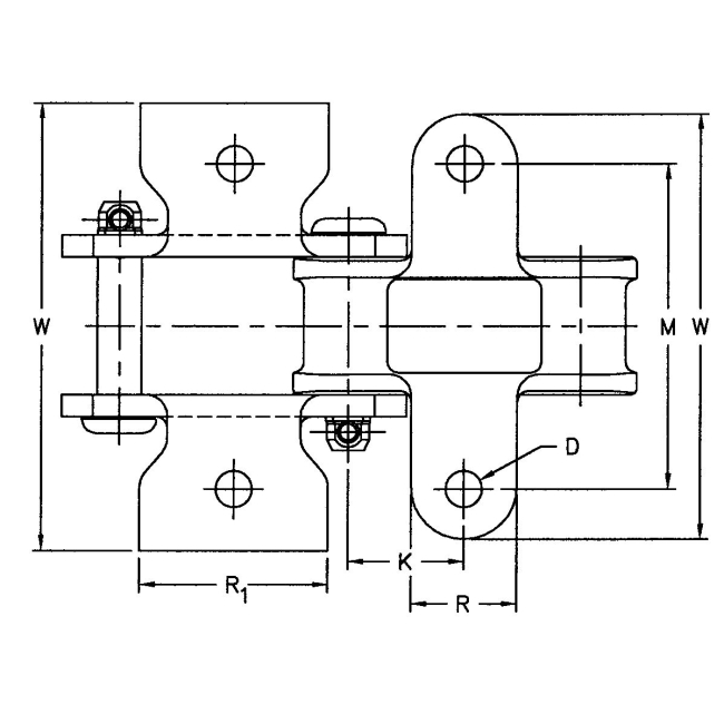 Vietnam-Made C55-K1 C77-K1 C188-K1 Tariff-Free C Type Combination Chain with K1 Attachment Transmission Chains