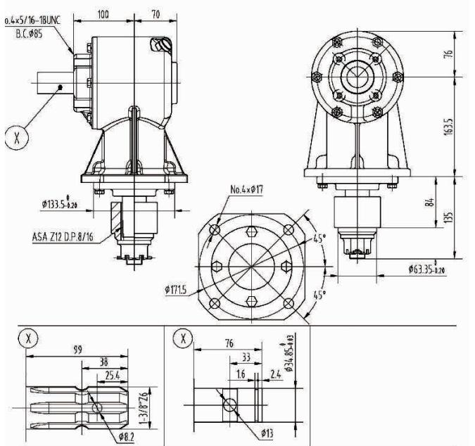 Agricultural RC30 Series 35HP Gearbox for Rotary Cutter Tariff-free