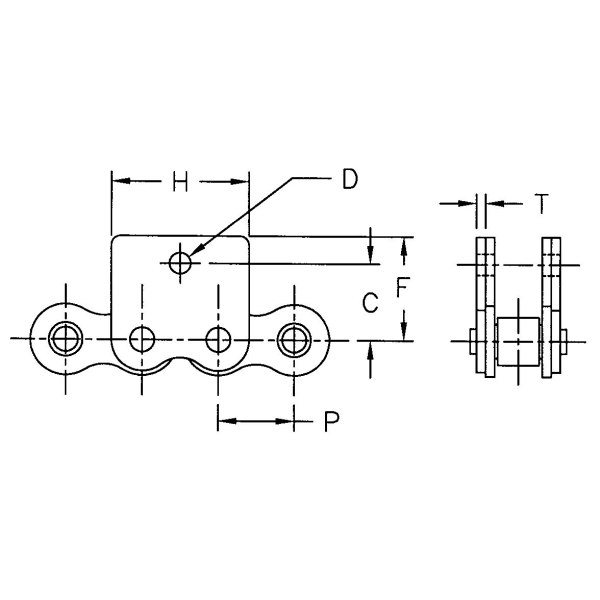 Tariff-free Ansi Standard 35* 40 50 60 80 Straight Wm-35-1 WM-35-2 Attachment One Hole Roller Chain Made in Vietnam
