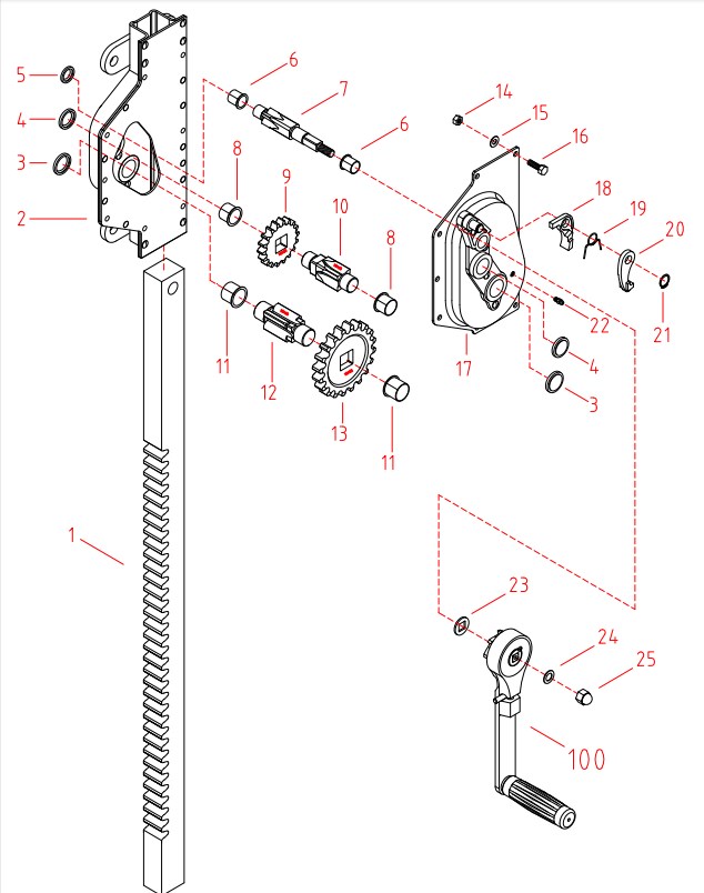 Vietnam Factory Widely Used Safe Mechanical 5t and 10t Wall Mounted MJW Series Hang Steel Jack for Sale