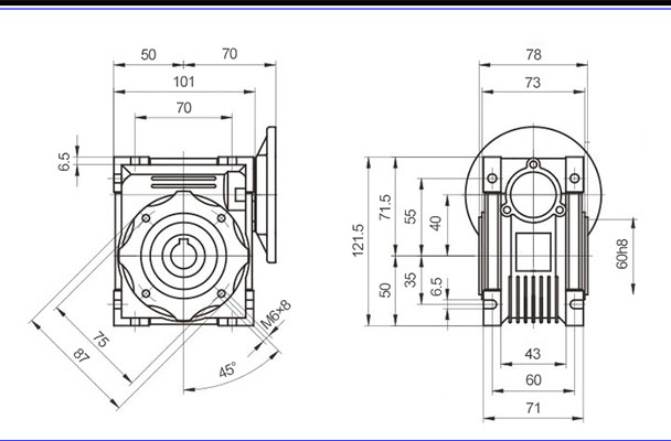 Vietnam Factory RV25 RV40 RV30 RV50 NMRV040 Speed Reducers Worm Reduction Gearbox