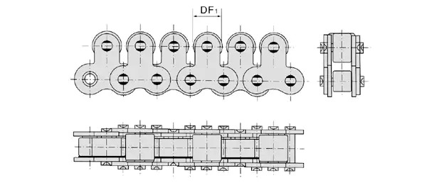 Tariff-free Industry Stainless Steel Conveyor Chains With Top Rollers Made in Vietnam