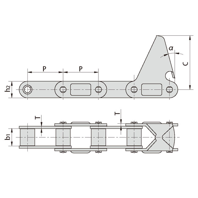 CA550-C6E CA550-C11E CA550-C11EJ CA550-C13E CA550F4-C6E Agricultural Steel Conveyor CA550 Roller Chains