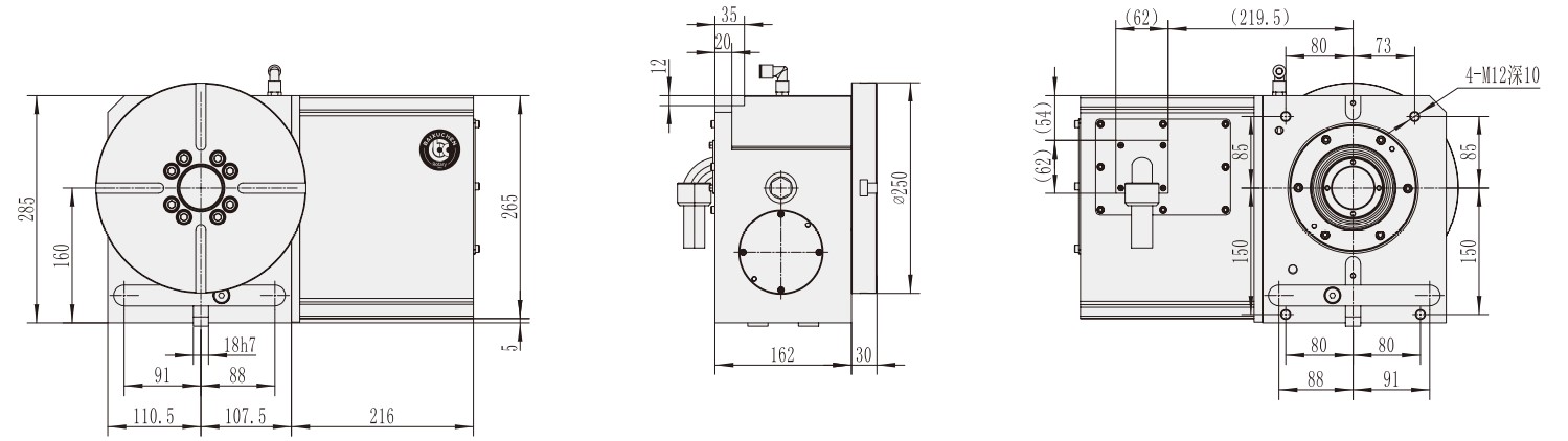 Made in Vietnam WT-250 Turntable Rotary Router Table for CNC Machining Center Accessories Tariff-free