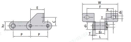 Vietnam-Made Tariff-Free S Type S55F9SD S55HSDF2 55VF1SDF1 Steel Agricultural Conveyor Chain with Attachment Transmission Chains