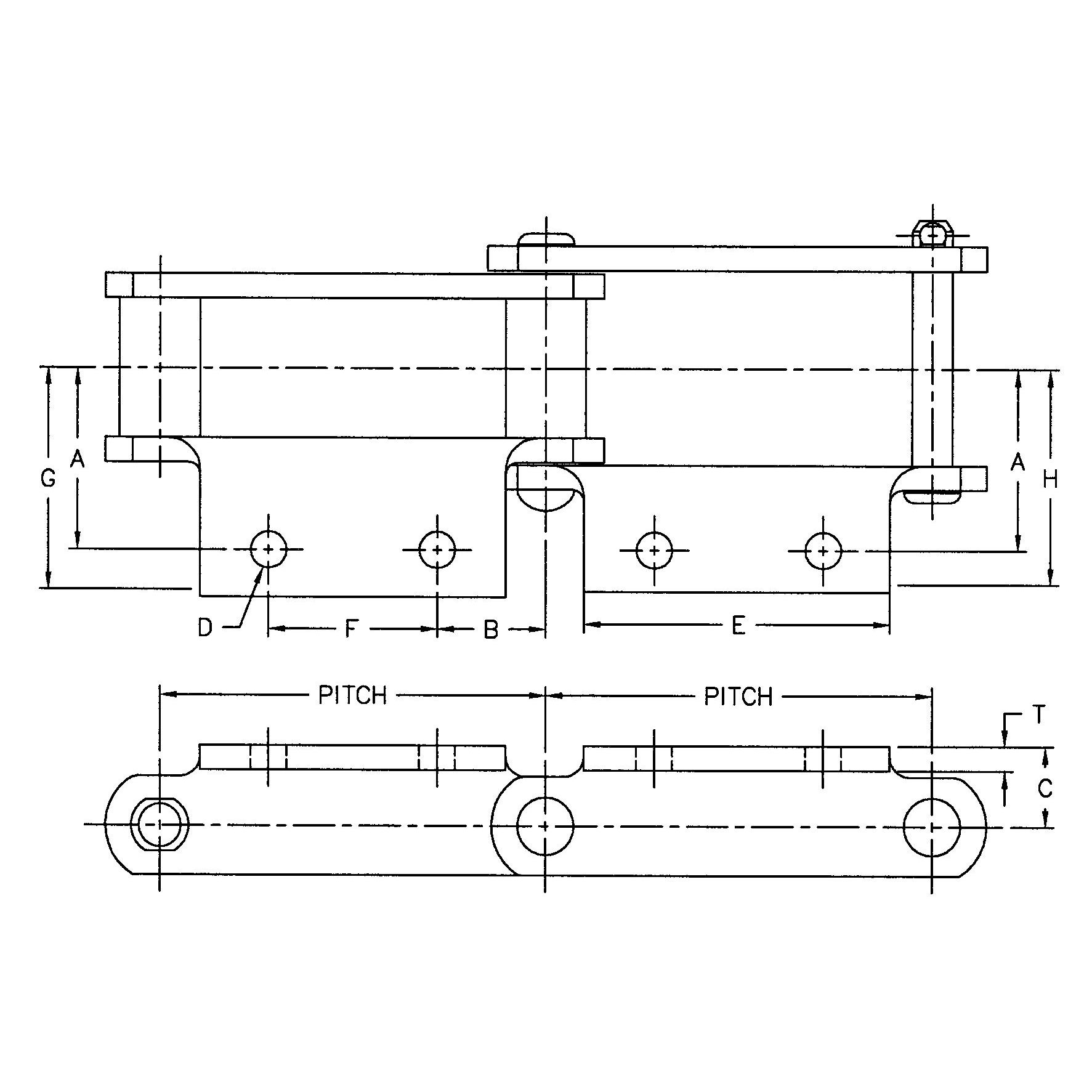 Tariff-free SS131-A1 SS131-A2 SS102B-A2 SS110-A2 SS Class Bushed Steel Chain With A1 A2 Attachment Made in Vietnam