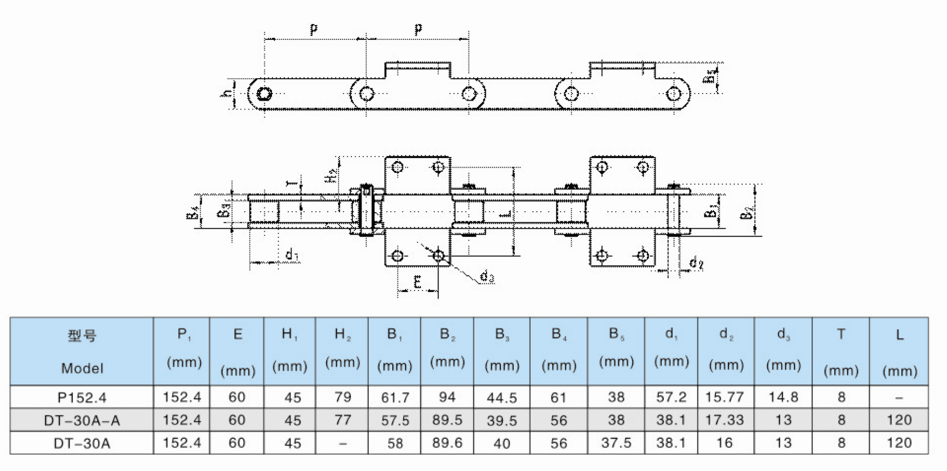 Tariff-free P152.4 DT-30A-A DT-30A Conveyor Bucket Elevator Chains for Cement Mill Industry Made in Vietnam