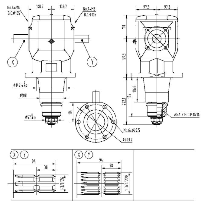 Agricultural 226 Series 75HP Gearbox for Rotary Mower Tariff-free