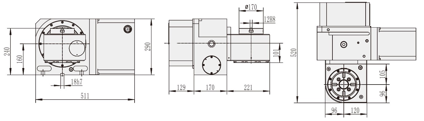 Vietnam Factory WT-RT170 Machine Machining Center Parts Turntable Rotary Table for CNC Machinery Tariff-free