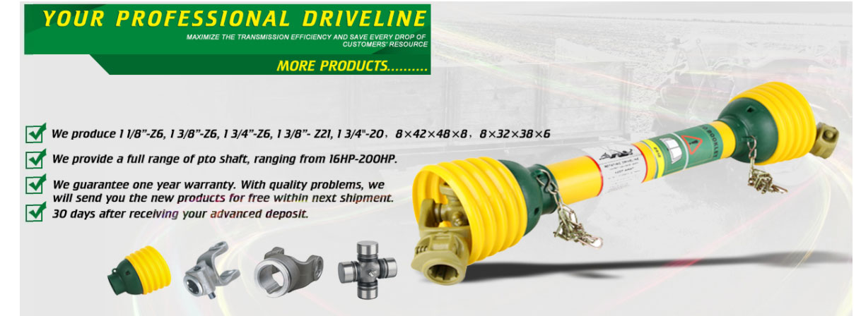 Agricultural Yoke Tractor Rotavator Pto Cardan Shaft With Spline Tariff-free Made in Vietnam