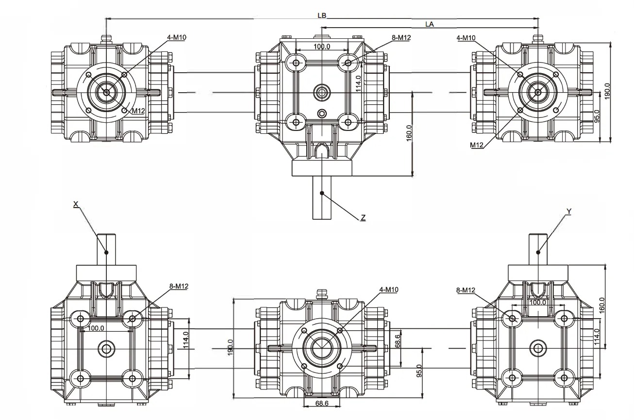 Broadcaster Round square Speed Reducer Fertilizer Seeder Gear Drive Gearbox for Sale Made in Vietnam