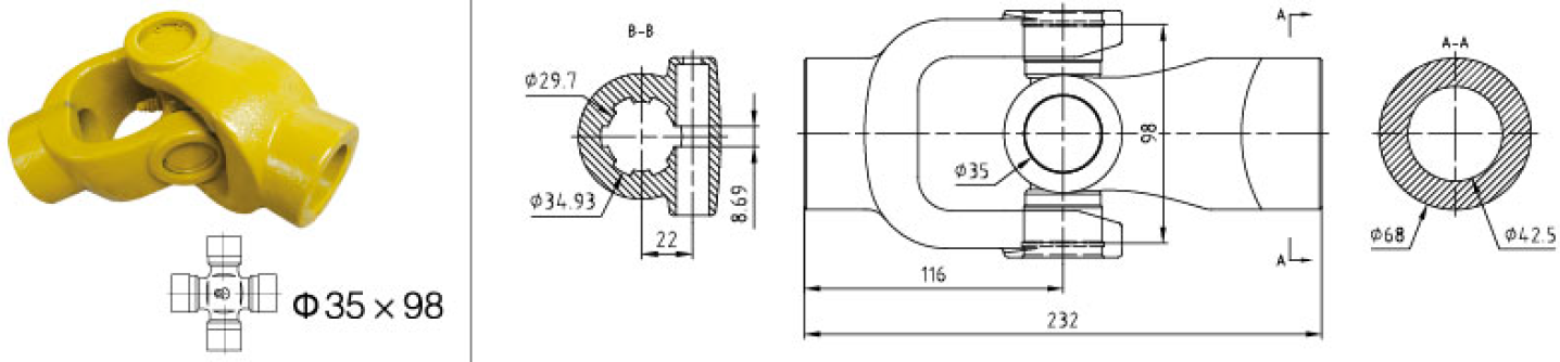 Vietnam  Good Quality Customized Pto Drive Part C23 Single Shaft Coupling for Sale Tariff-free