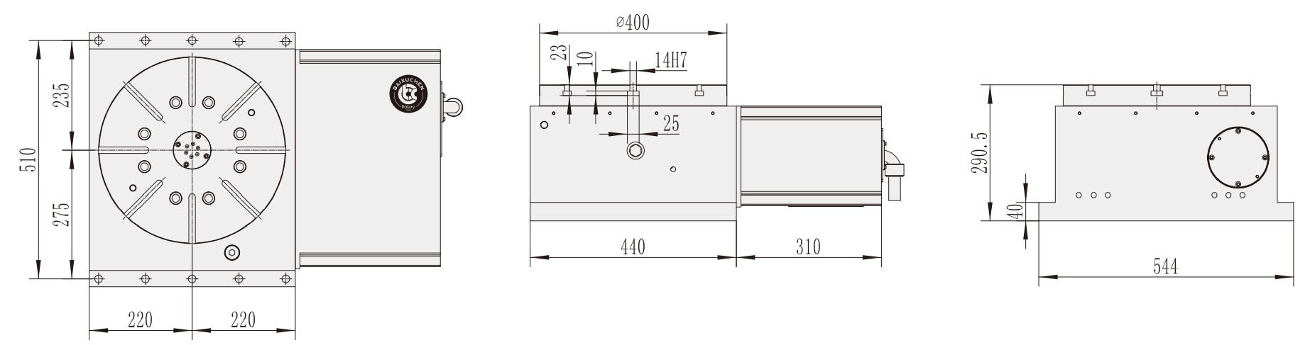 WT-H400 4 Axis Machine Machining Center Parts Turntable Rotary Table for CNC Machinery Made in Vietnam Tariff-free