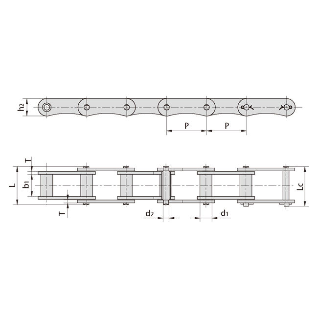LV40 Agricultural Steel Conveyor Special Roller Chains With Attachment Made in Vietnam