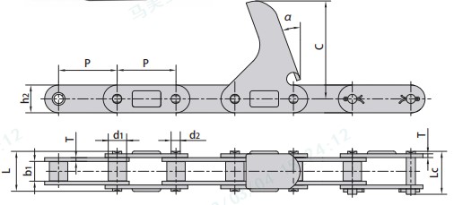 Tariff-free CA2060-C6E CA2060H-C6E CA550V-C6EF1 Agricultural Steel Conveyor CA2060 Roller Chains With Attachment Made in Vietnam