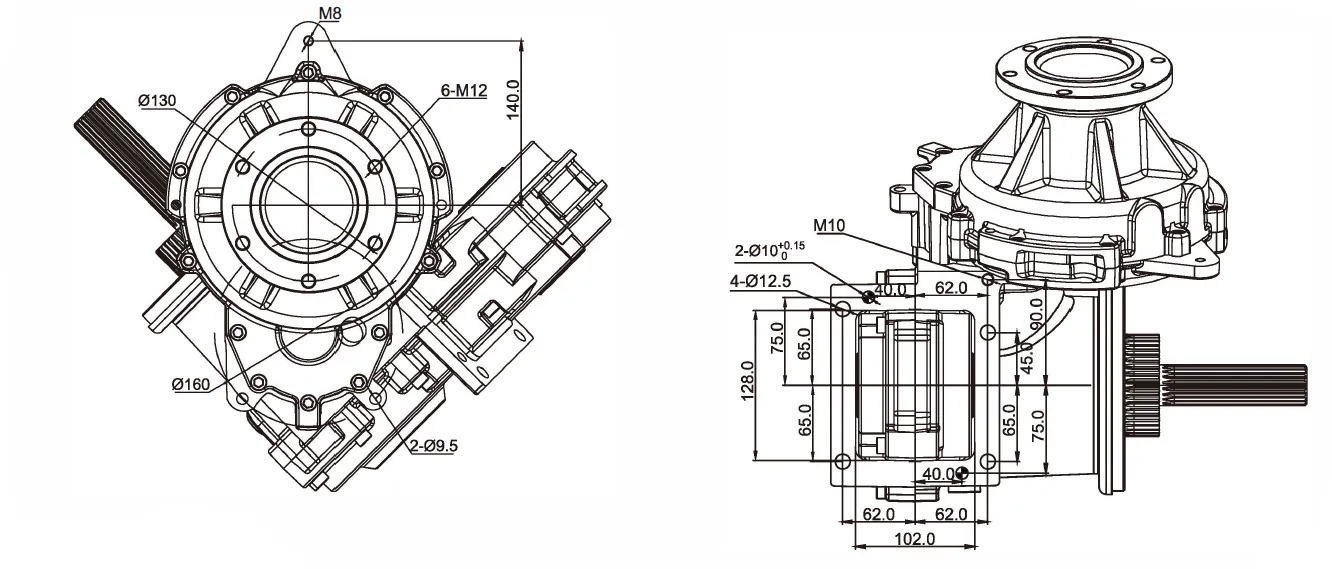 Forage Harvester Speed Reducer Gear Drive Silage Machine Gearbox for German Champion Four Disc (Type 3500) Made in Vietnam