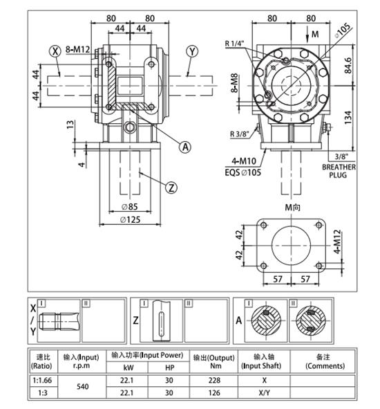Vietnam  Agricultural Gearbox for Flail Mower PTO Shaft Steel Straight Spline Drive Gear High Precision OEM Tariff-free