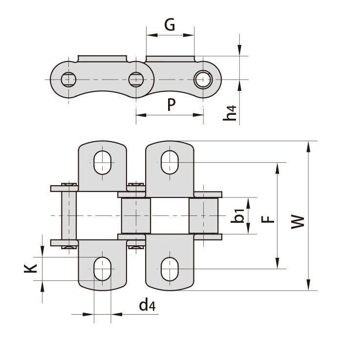 Tariff-free S Type S55RK1 S55RHK1 CA645K1 S55RHF2K1 Steel Agricultural Conveyor S55 Roller Chain With Attactment Made in Vietnam