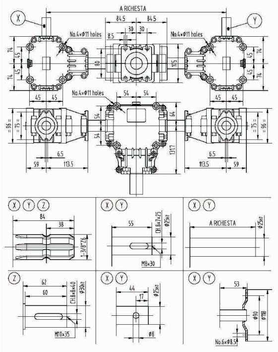 EP010-281-010 Series 22HP Ratio 1:1.35 Agricultural Gearbox for Fertilizer Spreader Tariff-free
