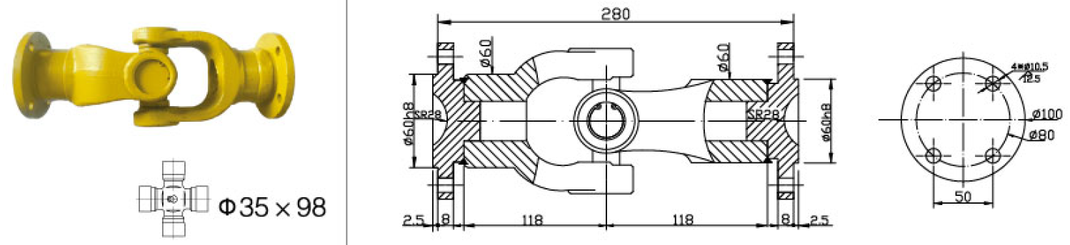 Vietnam  Good Quality Customized Pto Drive Part C7 Single Shaft Coupling for Sale Tariff-free