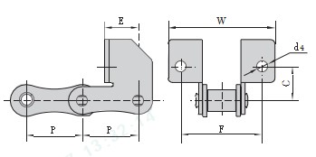 Tariff-free P41.3SD Agricultural Steel Conveyor Roller Chains With Attachment Made in Vietnam
