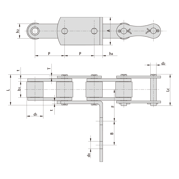 Tariff-free S Type S55HF2 S55HF1 Steel Agricultural Conveyor Roller Chain With Attachment Made in Vietnam