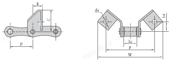 Tariff-free S Type 55VSE 55VSEL 55VSEF1 CA645SE Steel Agricultural Conveyor Roller Chain With Attachment Made in Vietnam