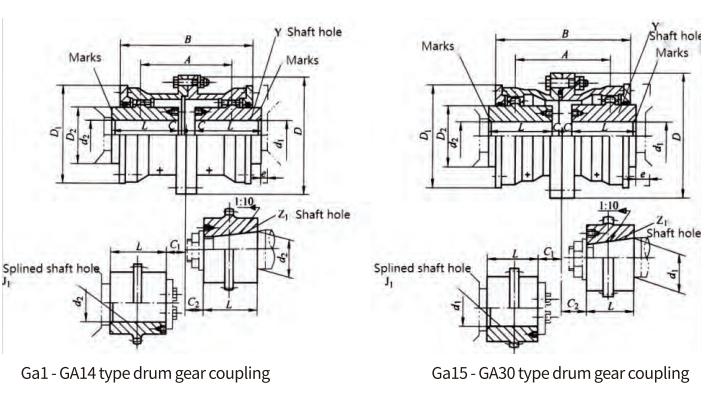 GA Type Flexible Drum Gear Coupling for Motor Made in Vietnam