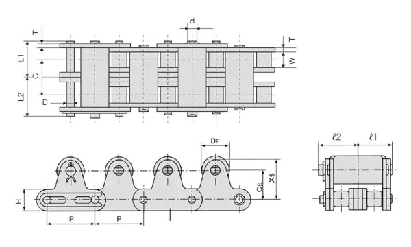 Tariff-free Transmission Stainless Steel Double-Row Top Roller Chains Made in Vietnam
