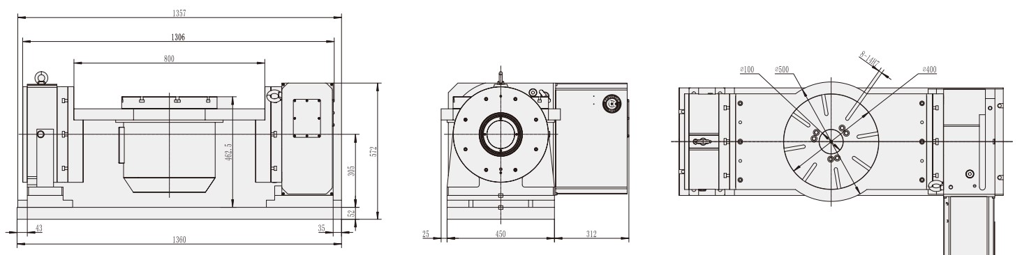 RTS-400 Machine Machining Center Parts Turntable Rotary Table for CNC Machinery Tariff-free Made in Vietnam