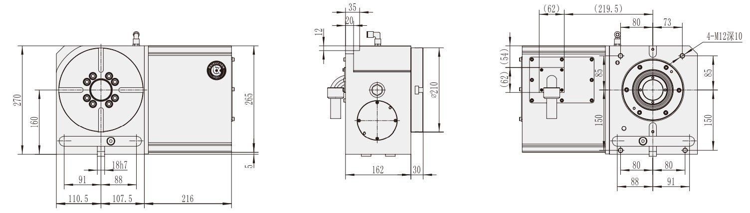 WT-210 Machine Tool Machining Center Accessories CNC TiltingTurntable Rotary Table Made in Vietnam Tariff-free