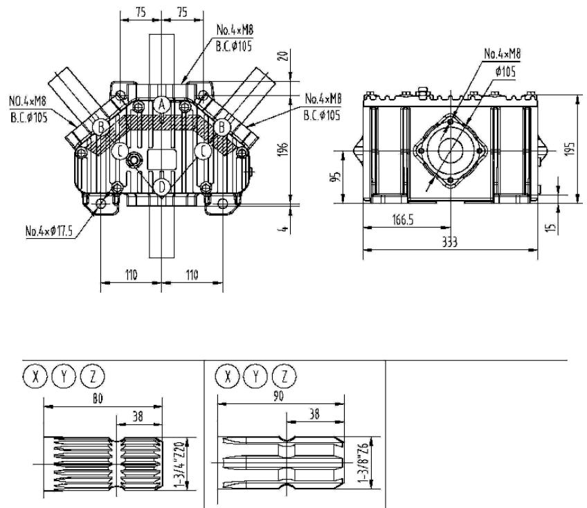 Agricultural 265 Series 125HP Gearbox for Rotary Mower 1.2:1 Made in Vietnam