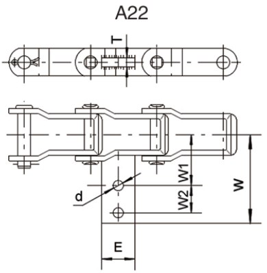 Tariff-free Agricultural 662 88K Steel Pintle Chains and Sprocket With A22 Attachment for Feeder Mixer Made in Vietnam