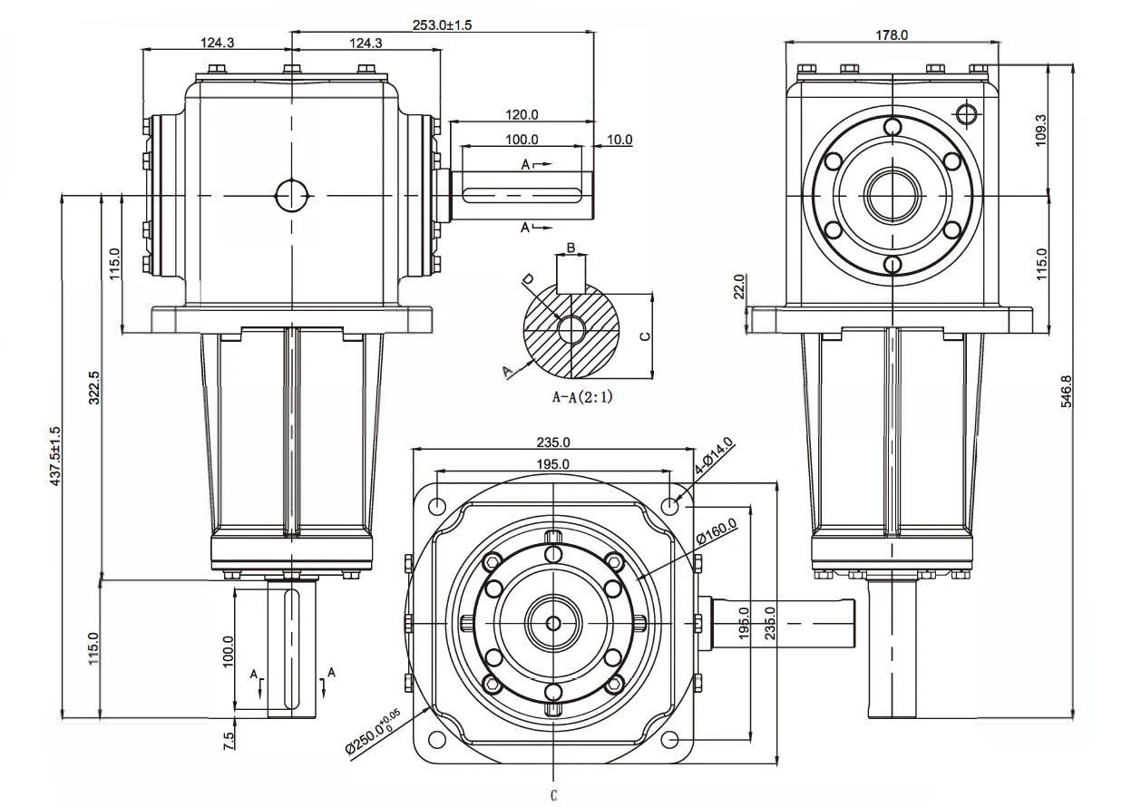 High Quality Forage Harvester Speed Reducer square Round Gear Drive Gearbox for Double Disc Silage Machine Tariff-free