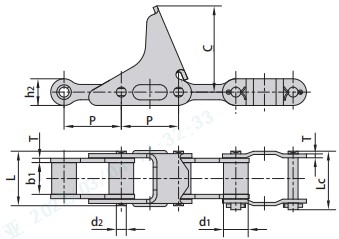 Tariff-free CA555F1 CA555F2 Agricultural Steel Conveyor CA555 Roller Chains With F1 F2 Attachment Made in Vietnam