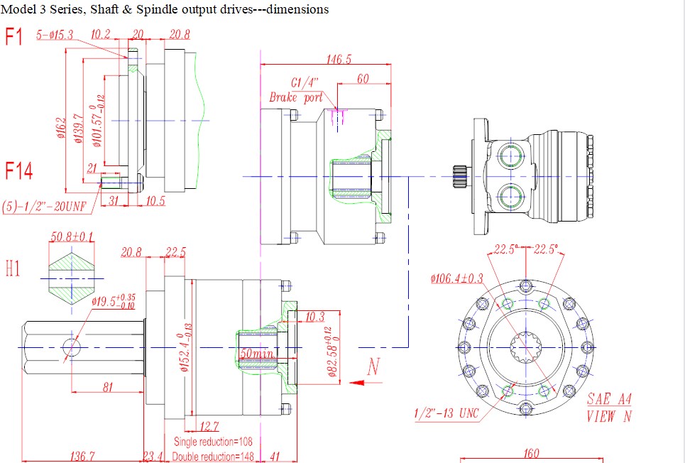 AUBURN Model 3 Series Wheel Drives Planetary Gearbox Replacement High Quality Product