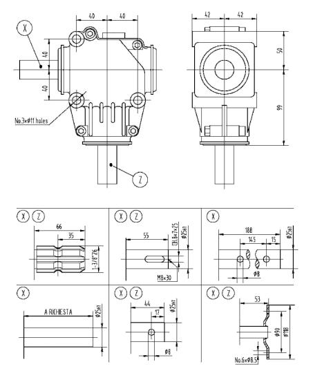 Agricultural EP150 Series 11HP 1:1 Ratio Fertilizer Spreader Gearbox Made in Vietnam