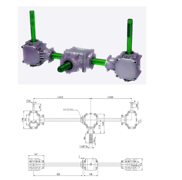 Agricultural Fertilizer Gearbox for Fertiliser Spreaders Tariff-free
