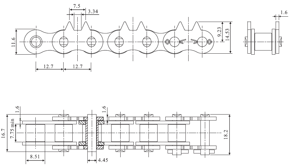 Tariff-free Customized Stainless Sharp Top Conveyor Chain  for Wholesale Made in Vietnam